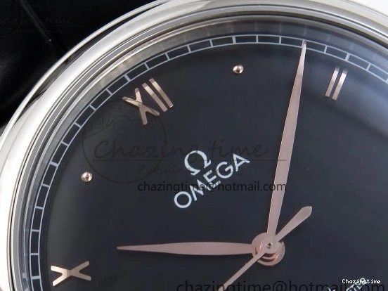 1218 TopPick De Ville Date SS MKF 1:1 Best Edition Black Dial Roman Marker on Black Leather Strap A 7743